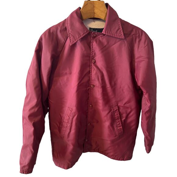 Vintage Dee Cee Rappers Men’s Nylon Jacket Maroon Lined Size Medium USA Made! - Picture 2 of 5